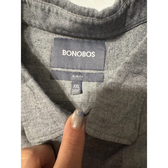 Men's Bonobos Gray Plaid Button-Down Shirt Size XXL - Picture 2 of 5